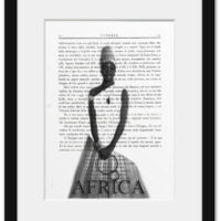 Africa – Art print on vintage book page