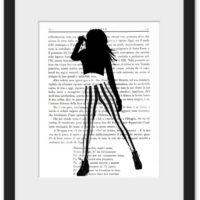 Striped legs - Art print on vintage book page