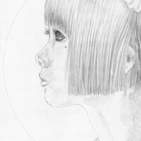 Portrait of young Japanese girl ~ original graphite drawing ©Layla Oz - All rights reserved