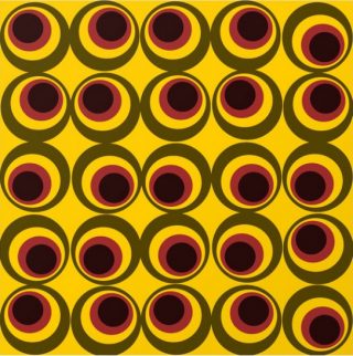 Psychedelic yellow 70s vintage pattern