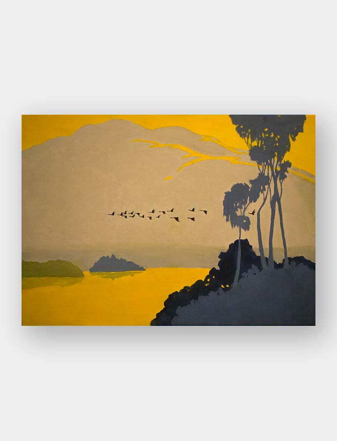lake with birds